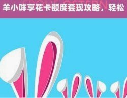 羊小咩享花卡消费额度怎么套现